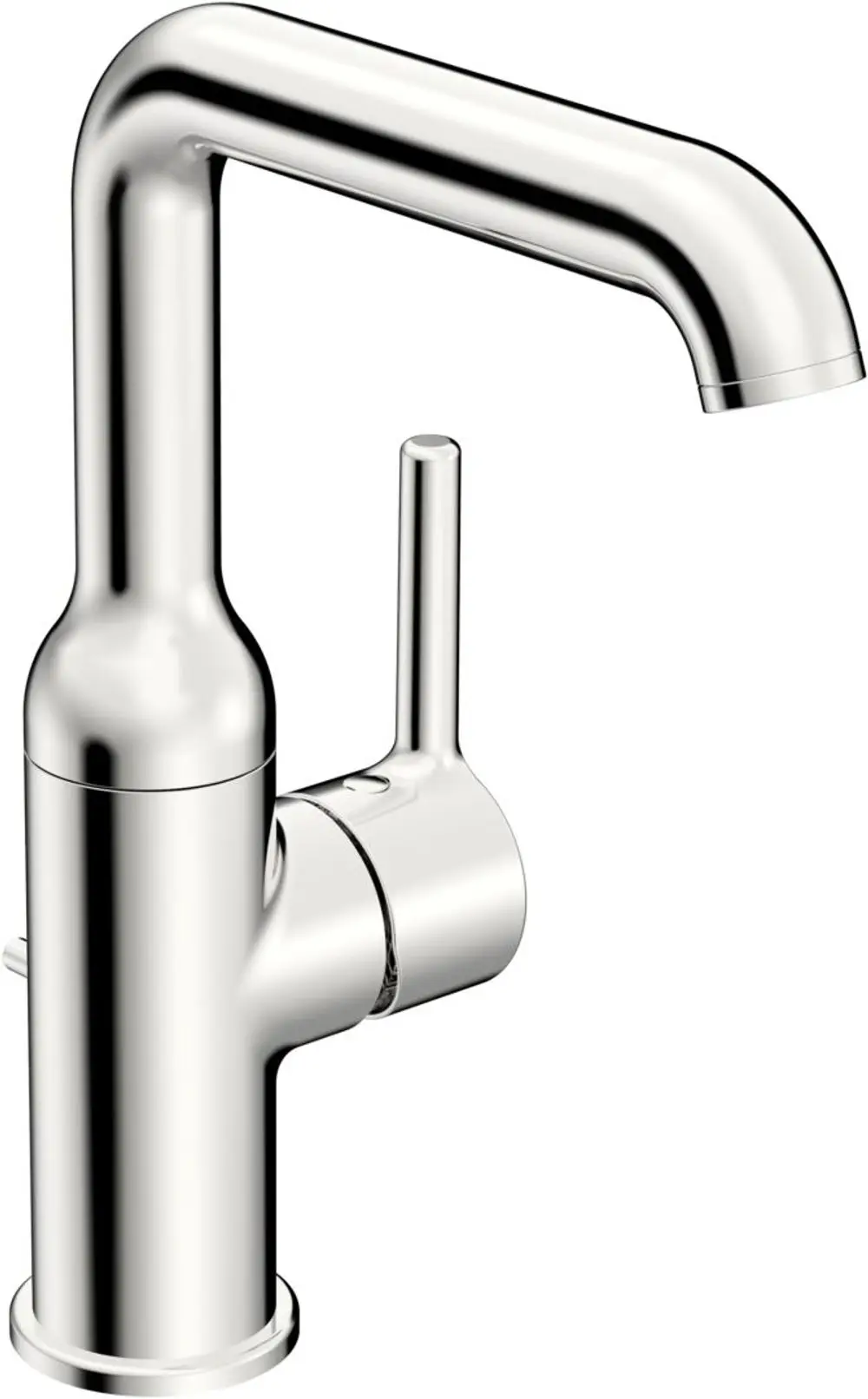 Waschtischbatterie in Chromoptik mit schwenkbarem Auslauf und Zugstange. Design von HANSA, geeignet für moderne Badezimmeranwendungen.